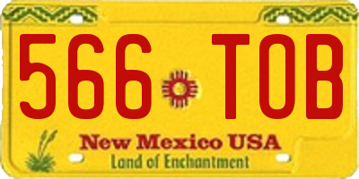NM license plate 566TOB