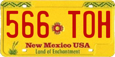 NM license plate 566TOH