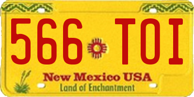 NM license plate 566TOI