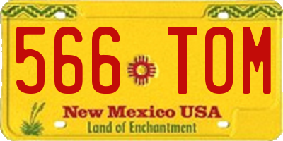 NM license plate 566TOM