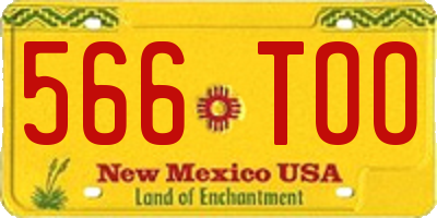 NM license plate 566TOO