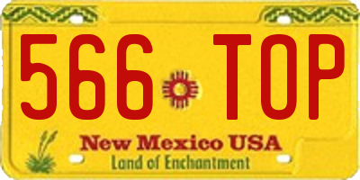 NM license plate 566TOP