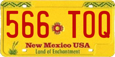 NM license plate 566TOQ