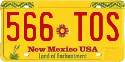 NM license plate 566TOS