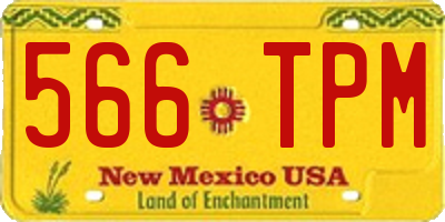 NM license plate 566TPM