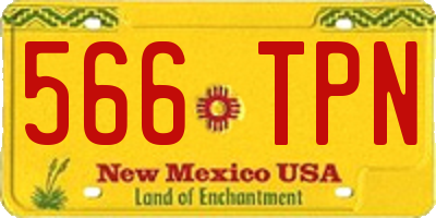 NM license plate 566TPN