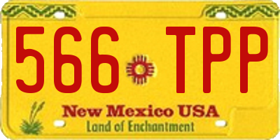NM license plate 566TPP