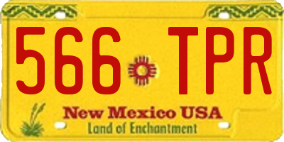 NM license plate 566TPR