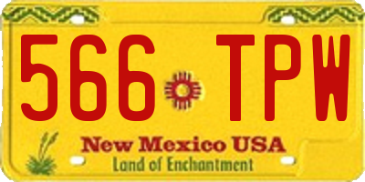 NM license plate 566TPW