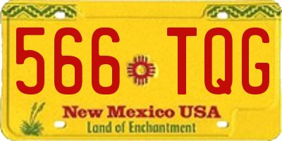 NM license plate 566TQG