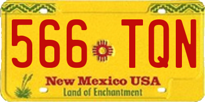 NM license plate 566TQN