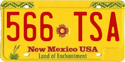 NM license plate 566TSA