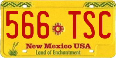 NM license plate 566TSC