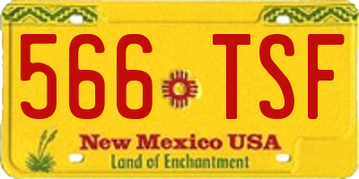 NM license plate 566TSF