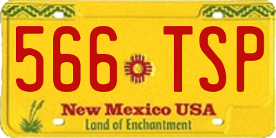 NM license plate 566TSP