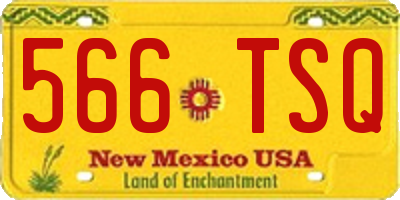 NM license plate 566TSQ
