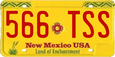 NM license plate 566TSS