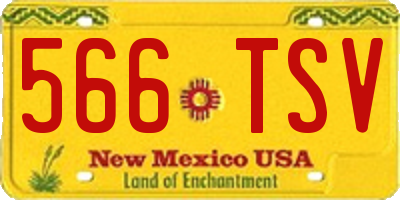NM license plate 566TSV