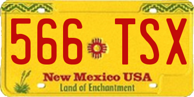 NM license plate 566TSX