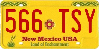 NM license plate 566TSY