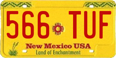 NM license plate 566TUF