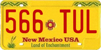 NM license plate 566TUL
