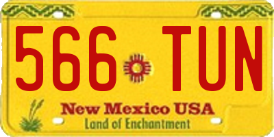 NM license plate 566TUN