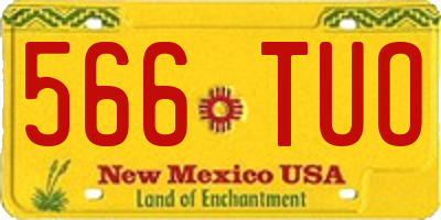 NM license plate 566TUO