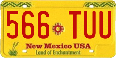 NM license plate 566TUU