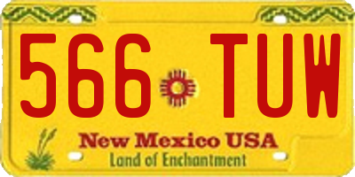 NM license plate 566TUW