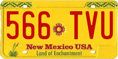 NM license plate 566TVU