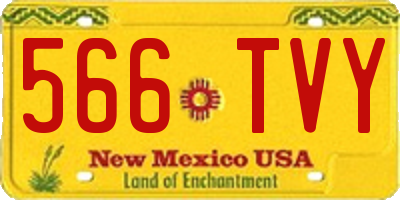 NM license plate 566TVY