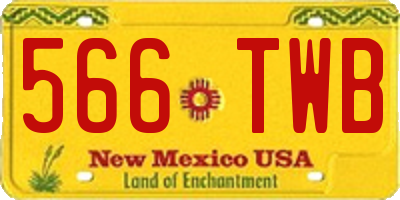 NM license plate 566TWB