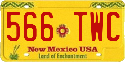 NM license plate 566TWC