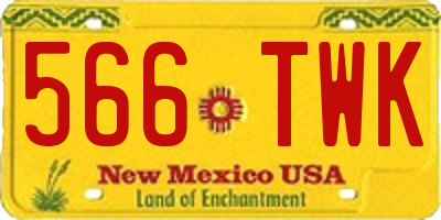 NM license plate 566TWK