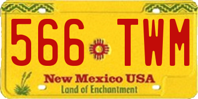NM license plate 566TWM