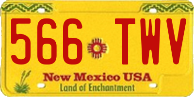 NM license plate 566TWV