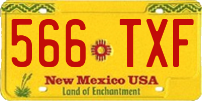 NM license plate 566TXF