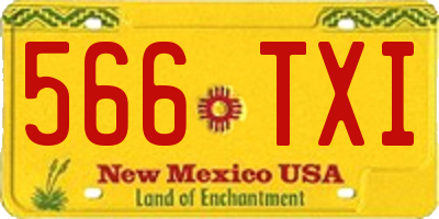 NM license plate 566TXI