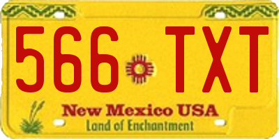 NM license plate 566TXT