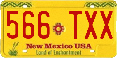 NM license plate 566TXX