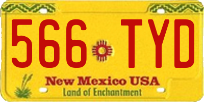 NM license plate 566TYD