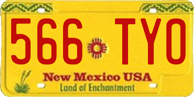NM license plate 566TYO