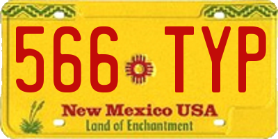 NM license plate 566TYP