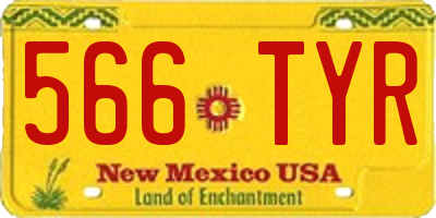 NM license plate 566TYR