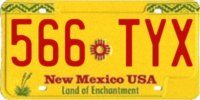 NM license plate 566TYX
