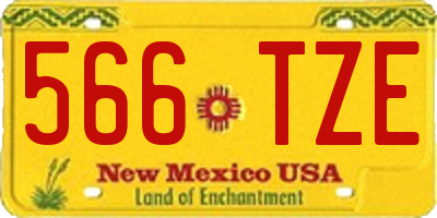 NM license plate 566TZE