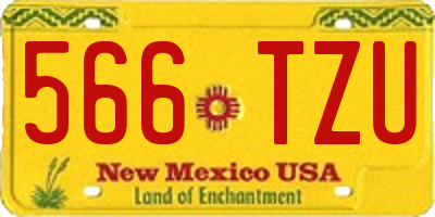 NM license plate 566TZU