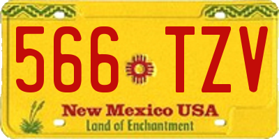 NM license plate 566TZV