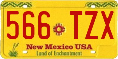 NM license plate 566TZX